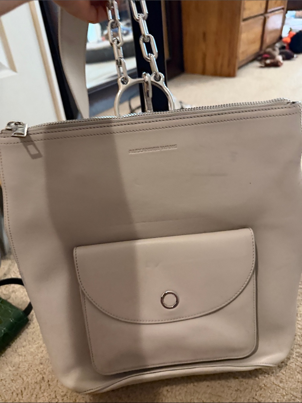 Alexander wang Women's Chain-Handle Leather backpack - Light Beige/Cream